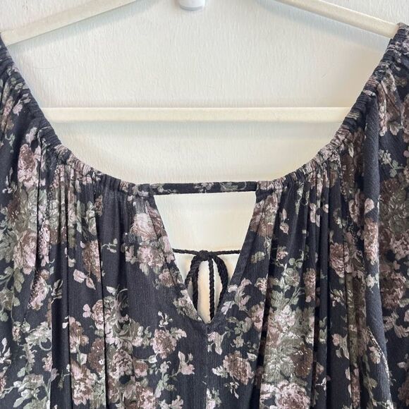 Denim & Supply Ralph Lauren Women’s Large Black Floral Wrap Tie Front Mini Dress - Picture 7 of 10